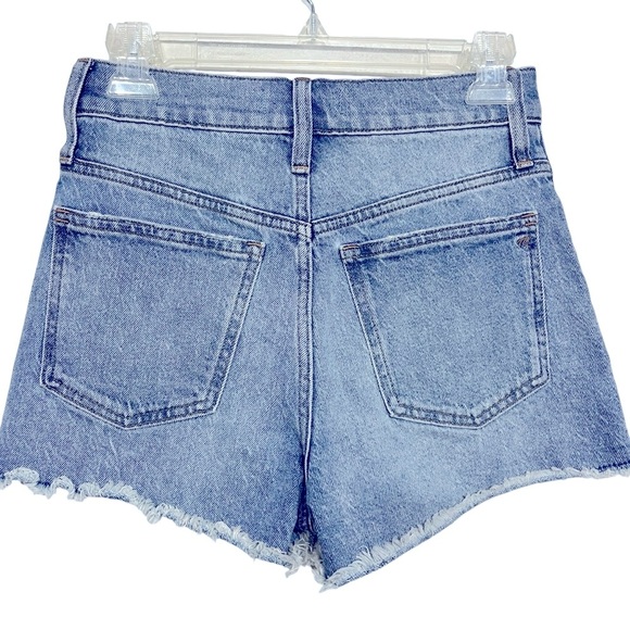 Madewell The Perfect Jean Short High Rise Cotton Tencel Blend Fringe Fray Hem - Picture 4 of 9